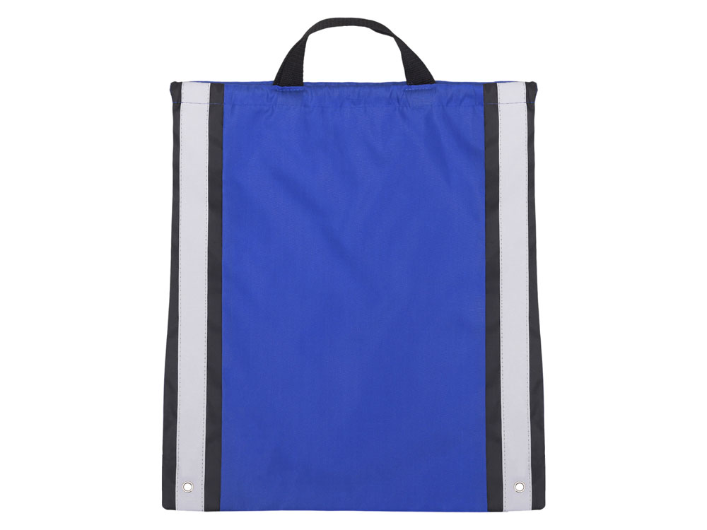 Рюкзак-мешок Savy со светоотражающими полосами по бокам, синий-4