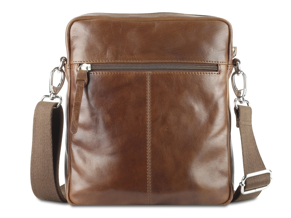Сумка через плечо Mano Don Luca, натуральная кожа в коньячном цвете, 23 х 26,5 х 4,5 см-1