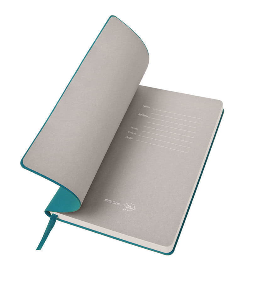 Бизнес-блокнот BIGGY, формат B5,  в клетку, бирюзовый-3