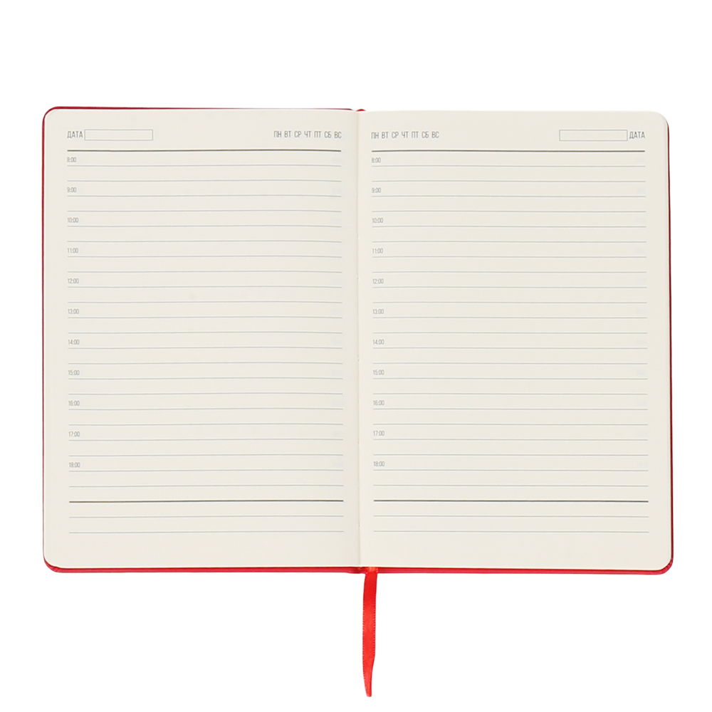 Ежедневник A5 недатированный Simflex в мягком переплёте, Красный-4