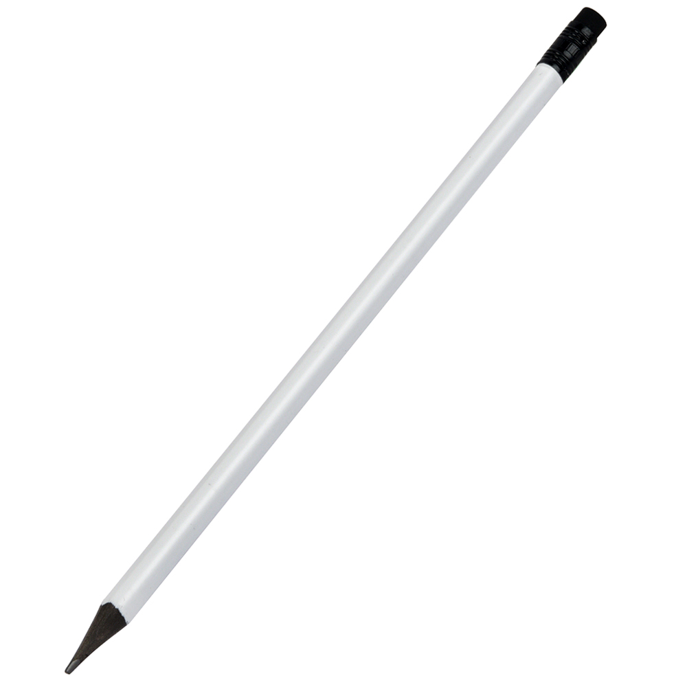 Карандаш из переработанного сырья Unicorn, Белый/Черный-0