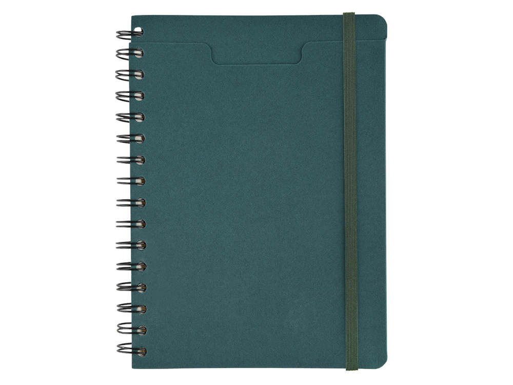 Ежедневник недатированный на гребне А5 Pragmatic, темно-зеленый-3
