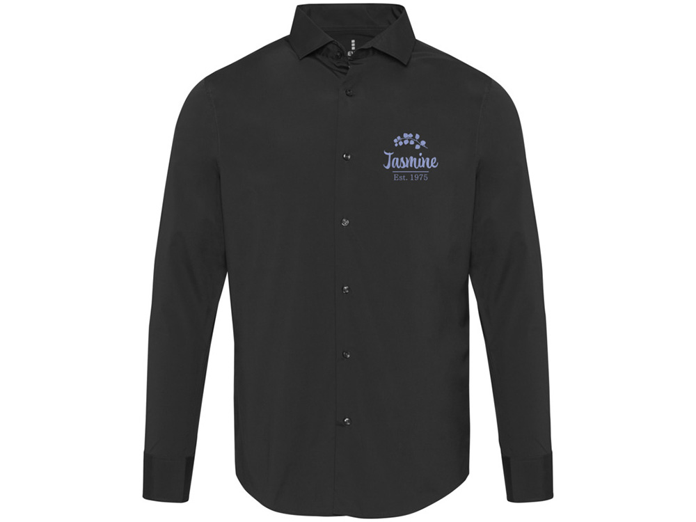 Carnelian мужская рубашка из поплина - сплошной черный-4