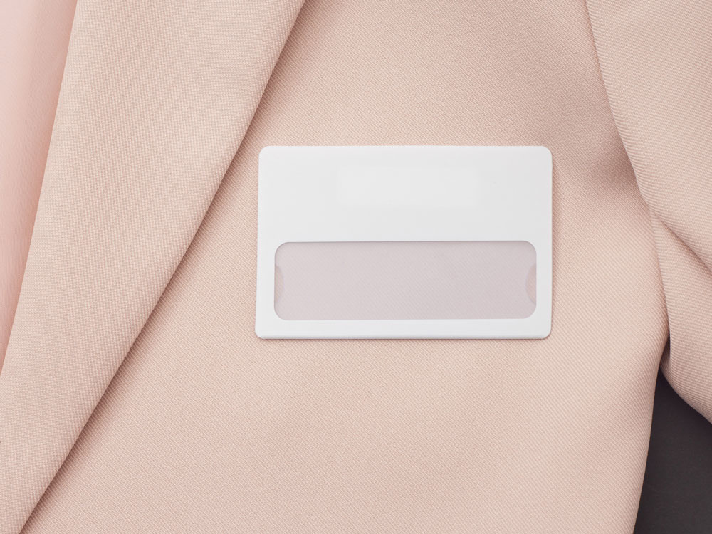 Бейдж с загибушкой(литой) 90х60мм, белый-2