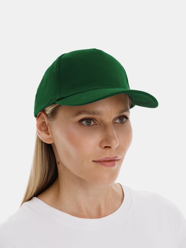 Бейсболка Long Beach, темно-зеленая-2