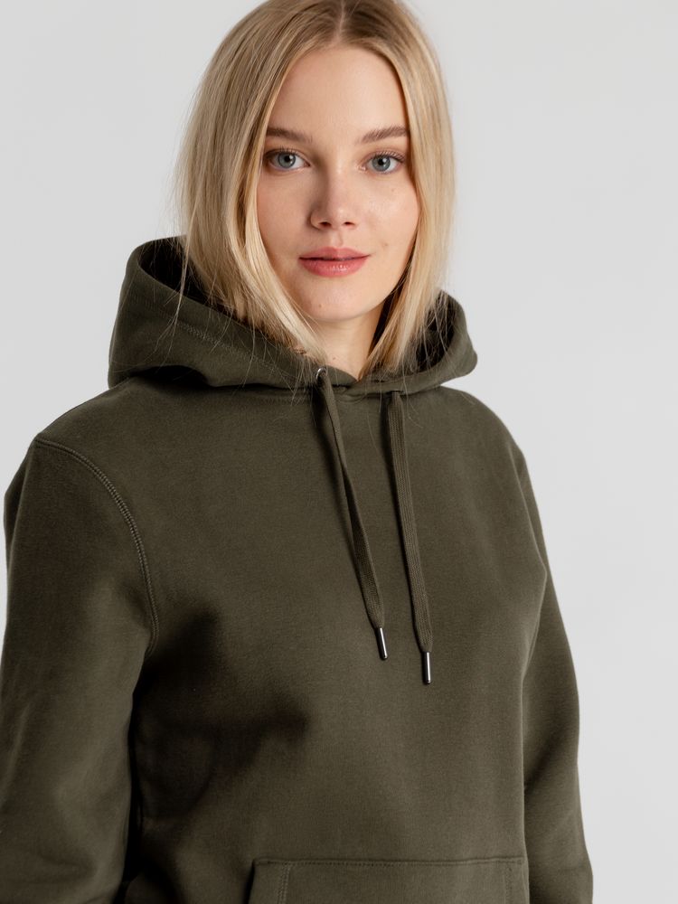 Толстовка с капюшоном унисекс King, хаки-4