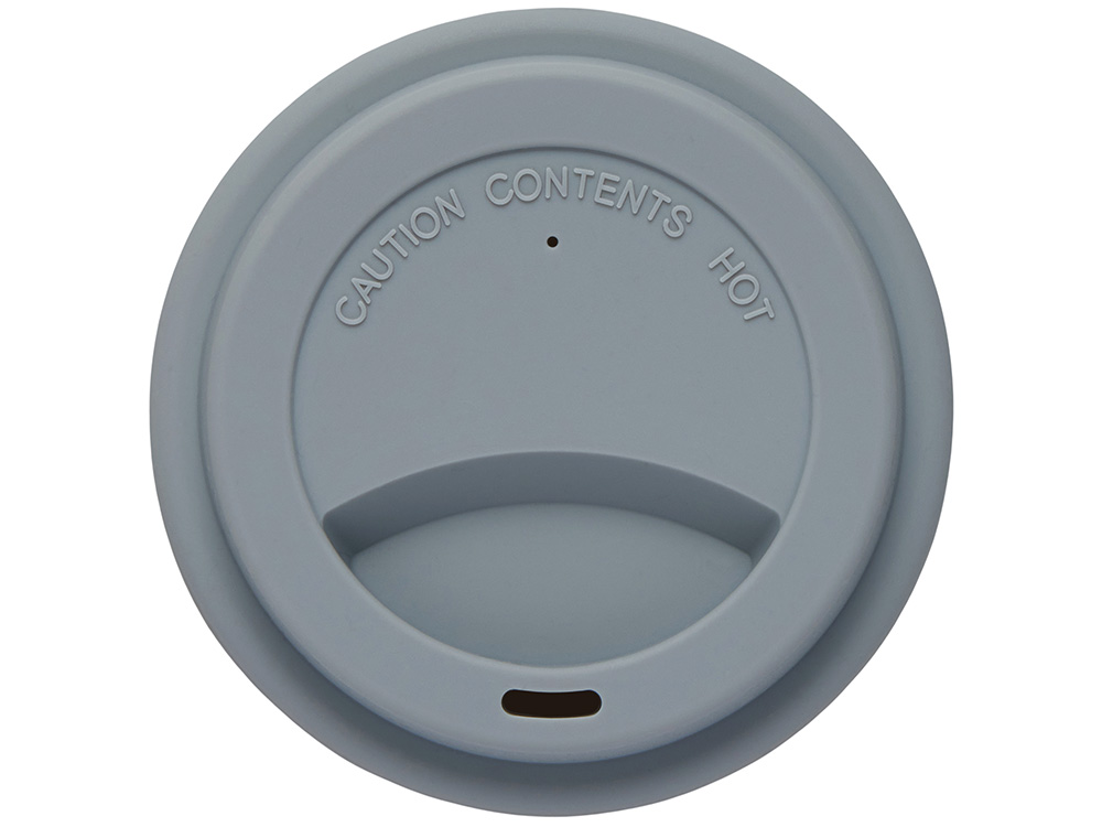 Стакан с силиконовой крышкой Cafe, серый-3