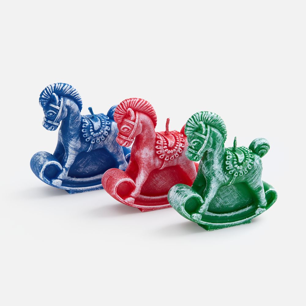 Свеча фигурная «Лошадка-качалка», красная-1