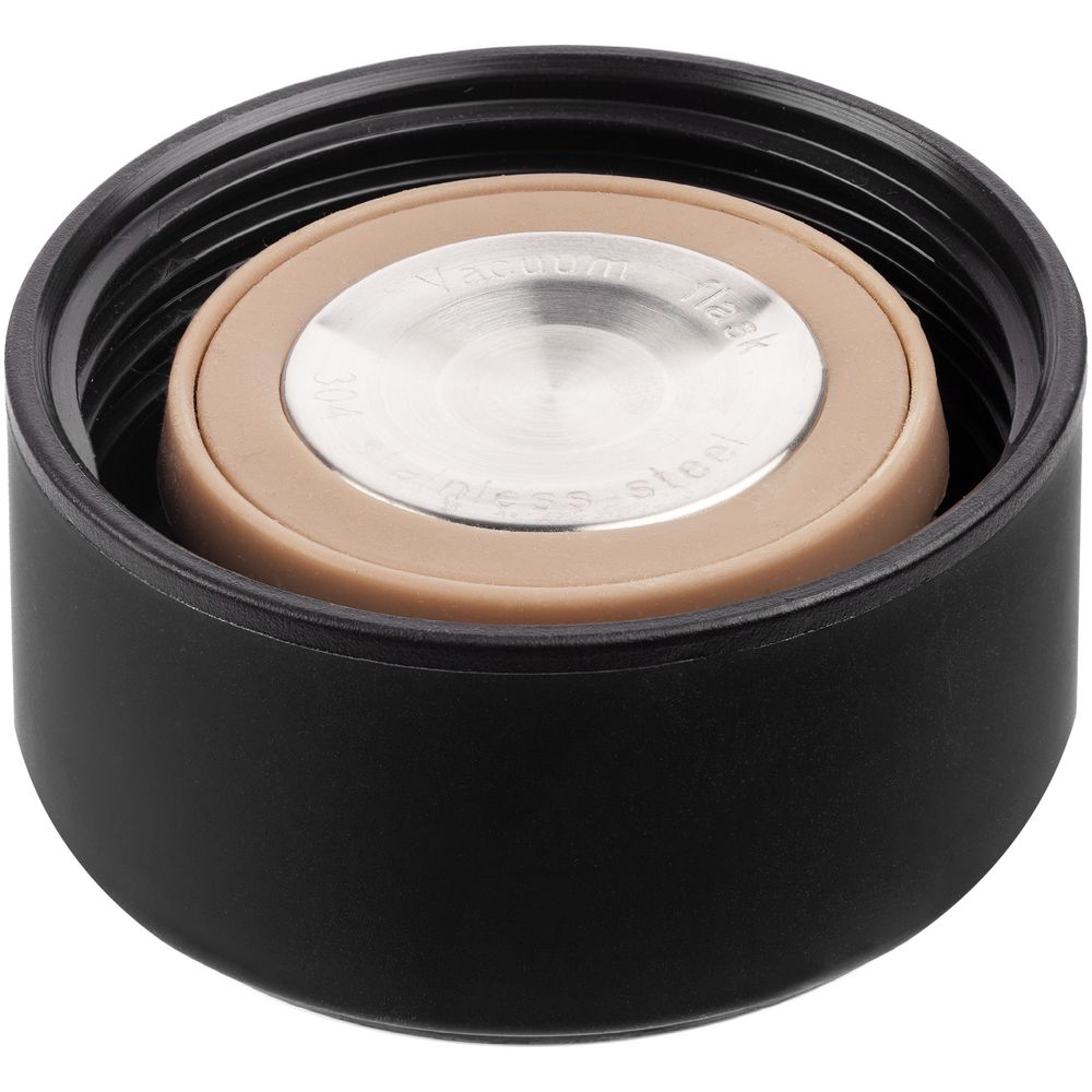 Смарт-бутылка с заменяемой батарейкой Long Therm Soft Touch, черная-1