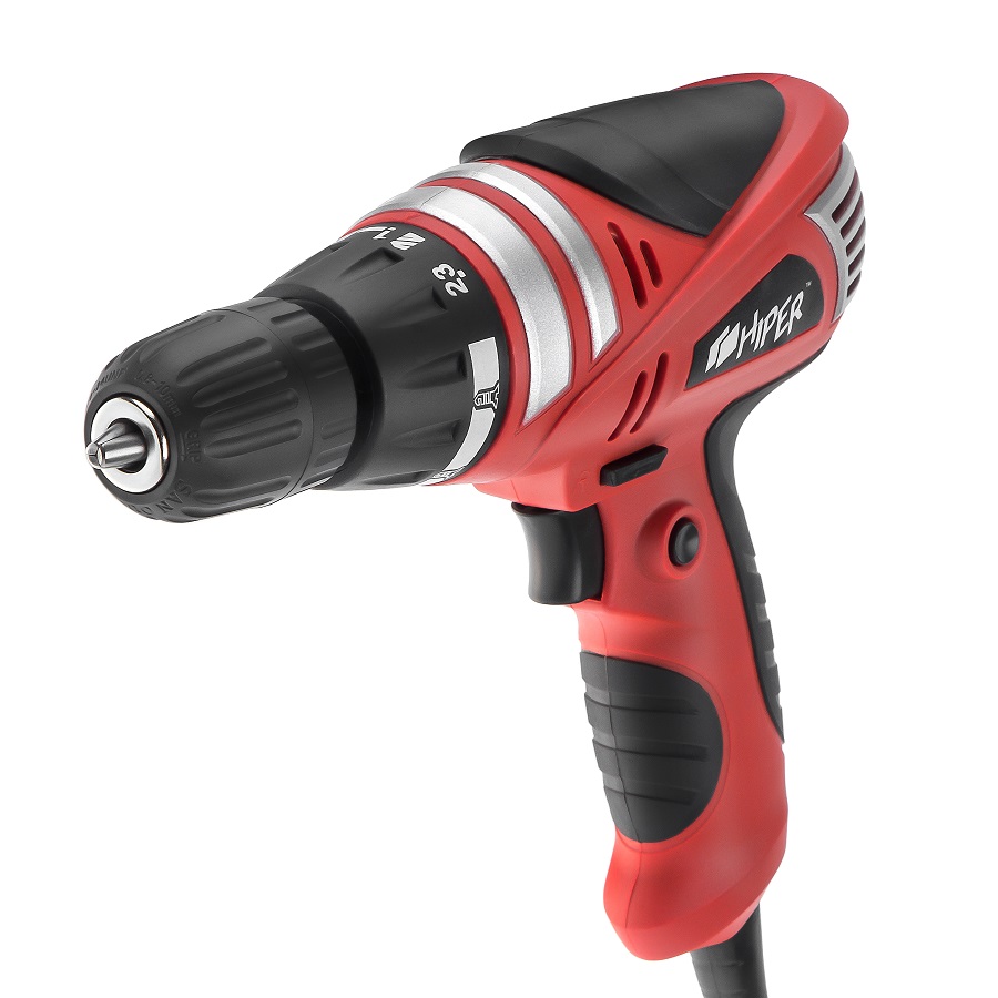 Шуруповерт сетевой HIPER HES300A, в коробке, 300Вт, 30Нм, красный-0