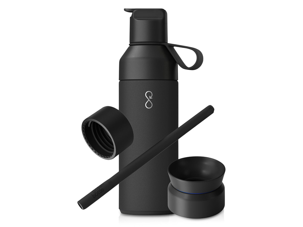 Подарочный набор Ocean Bottle 3-в-1 объемом 500 мл - Obsidian Black-0