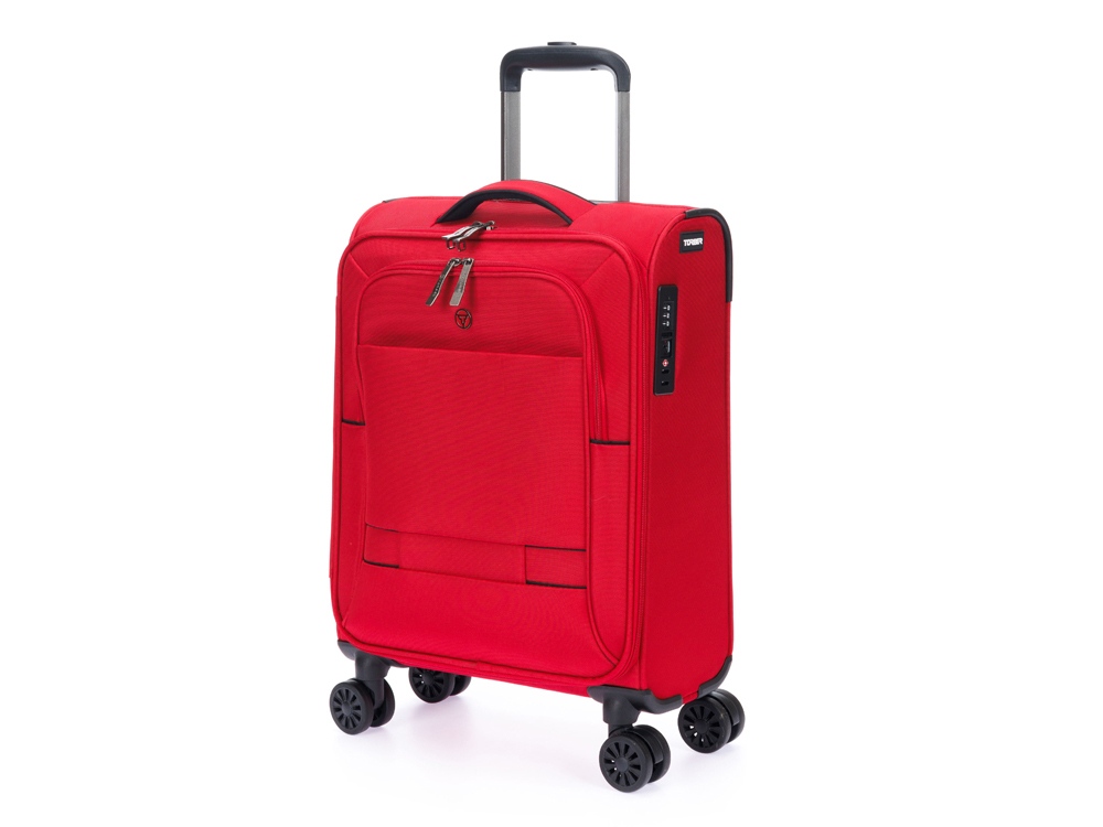 Чемодан TORBER Brosno, красный, нейлон 600D, 36,5 х 14 х 54 см, 32 л-0