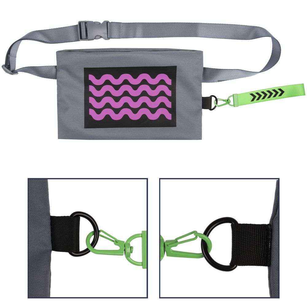 Поясная сумка W2, серая-12