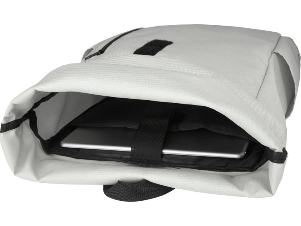 Рюкзак Byron 15,6 объемом 18 л со скручиваемым верхом, изготовленный из переработанного ПЭТ по стандарту GRS, светло-серый-5