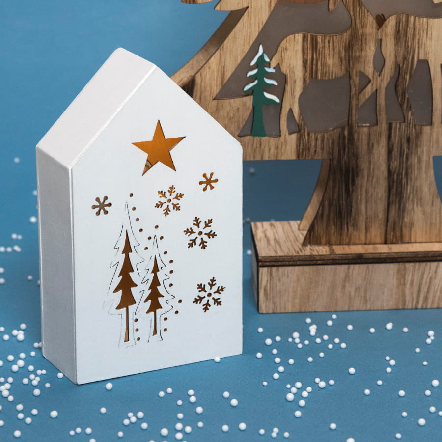 Украшение с подсветкой ДОМ, белый-3