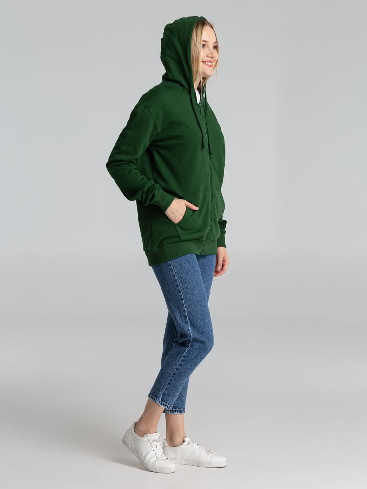 Толстовка на молнии с капюшоном Siverga Heavy 2.0, темно-зеленая-5