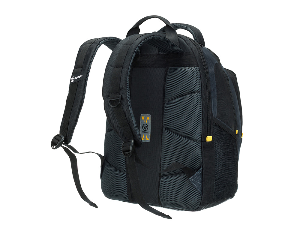 Рюкзак TORBER МЕГАПОЛИС с отделением для ноутбука 15.6, чёрный/серый, полиэстер, 35,5 х 23 х 45 см-2