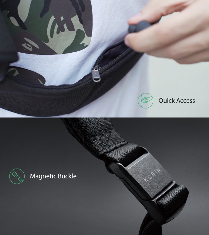 Наплечная сумка ClickSling 32,5х17,3х11 см, черная-10