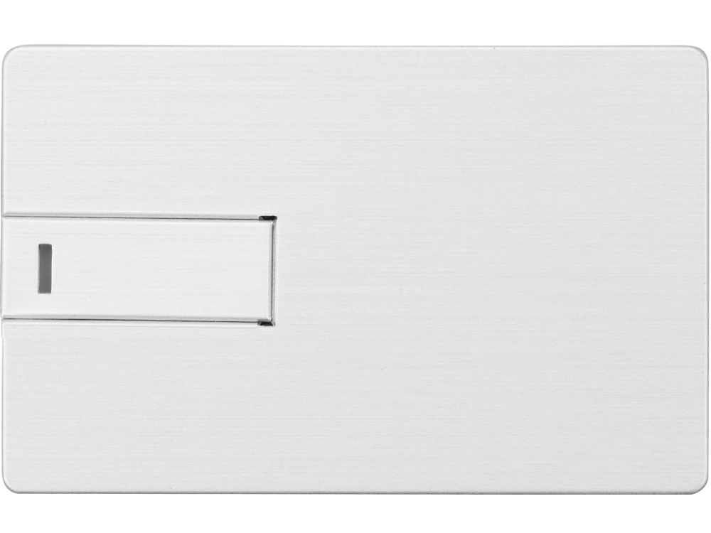 Флеш-карта USB 2.0 64 Gb в виде металлической карты Card Metal, серебристый-2