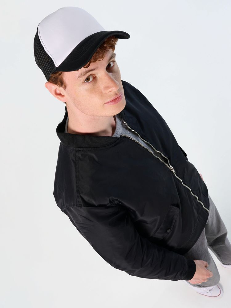 Бейсболка Bubble, черная с белым-4