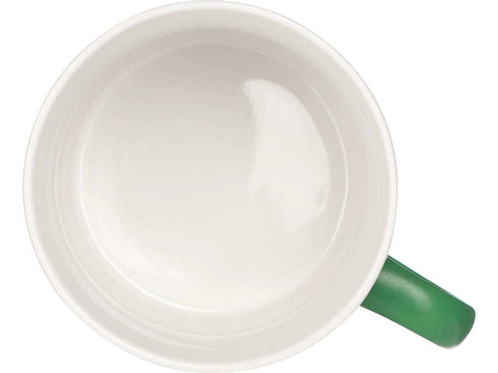 Матовая кружка Nancy 360 мл цветная снаружи, белая внутри, зеленый классический-3