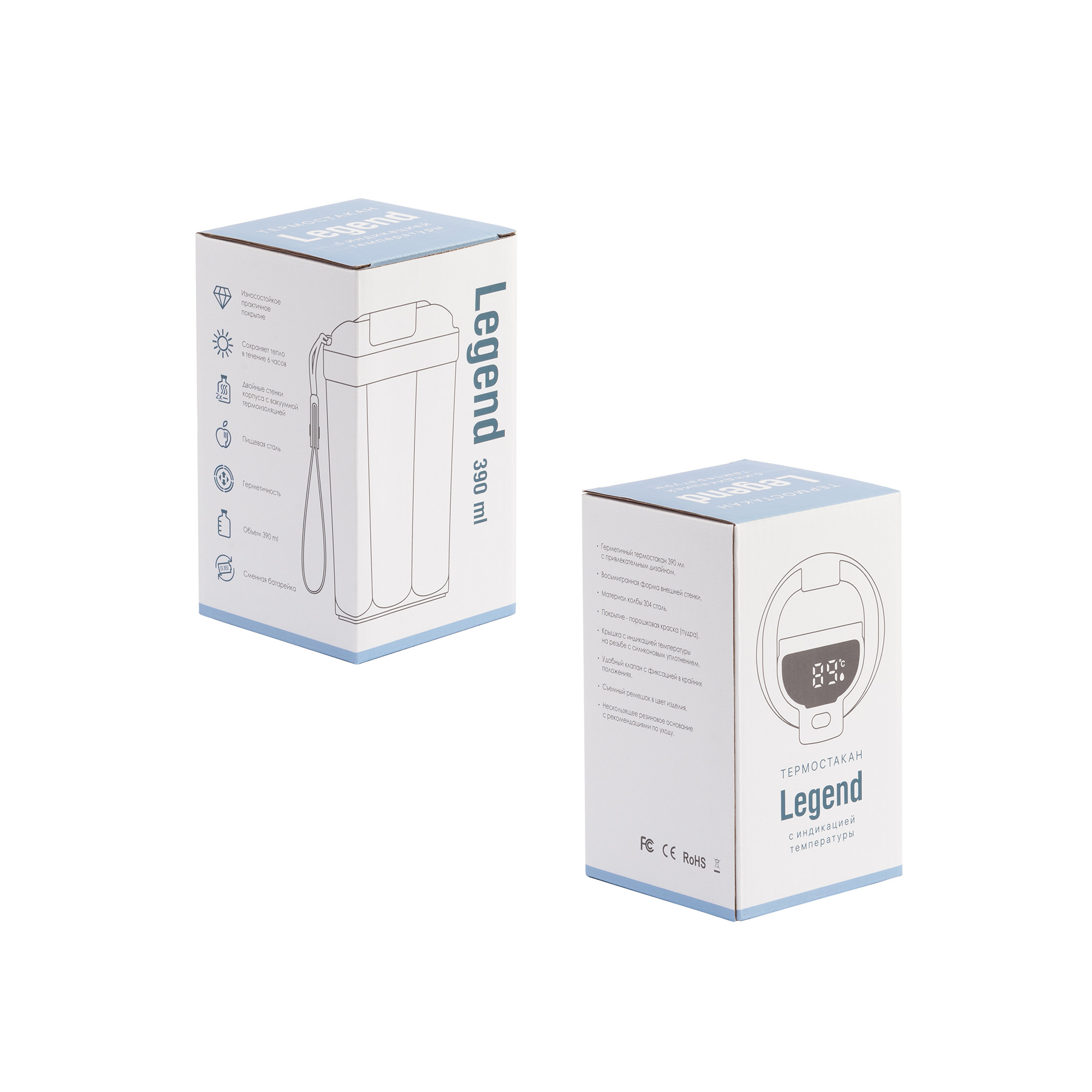 Термостакан "Legend_Вояж" 390 мл с индикацией температуры, покрытие пудра-5