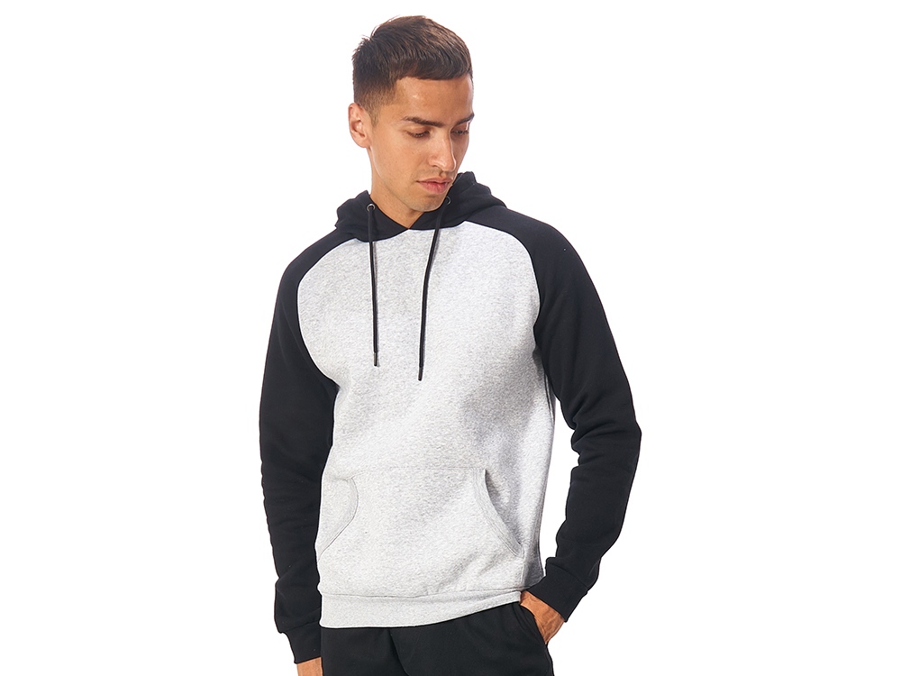 Толстовка с капюшоном Dublin мужская, черный/серый меланж-0