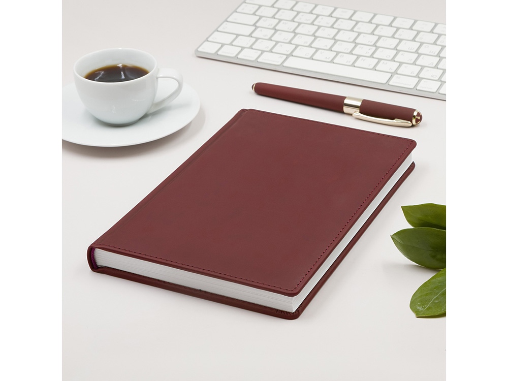 Ежедневник А5 датированный Velvet 2026, бордовый-3