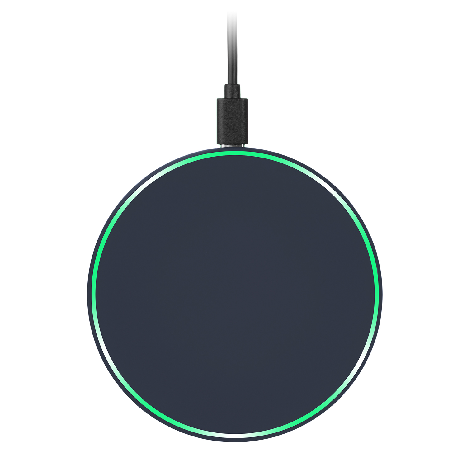 Беспроводное зарядное устройство с подсветкой 15W Аурис (Auris), синее-3