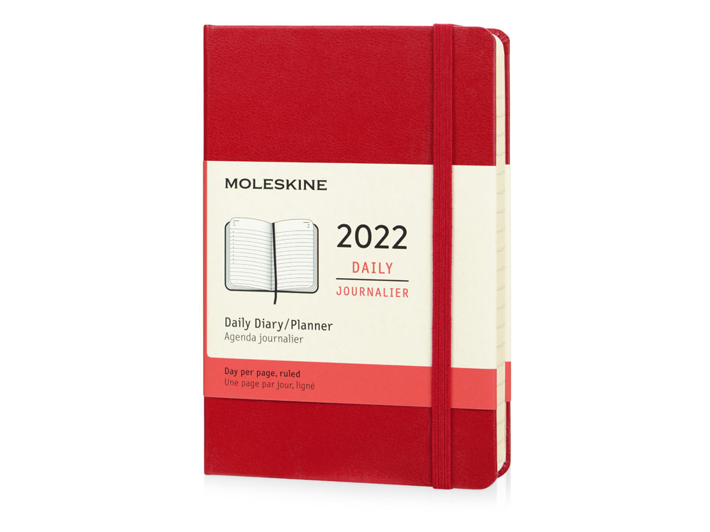 Ежедневник Moleskine Classic (2022), Pocket (9х14), красный, твердая обложка-0