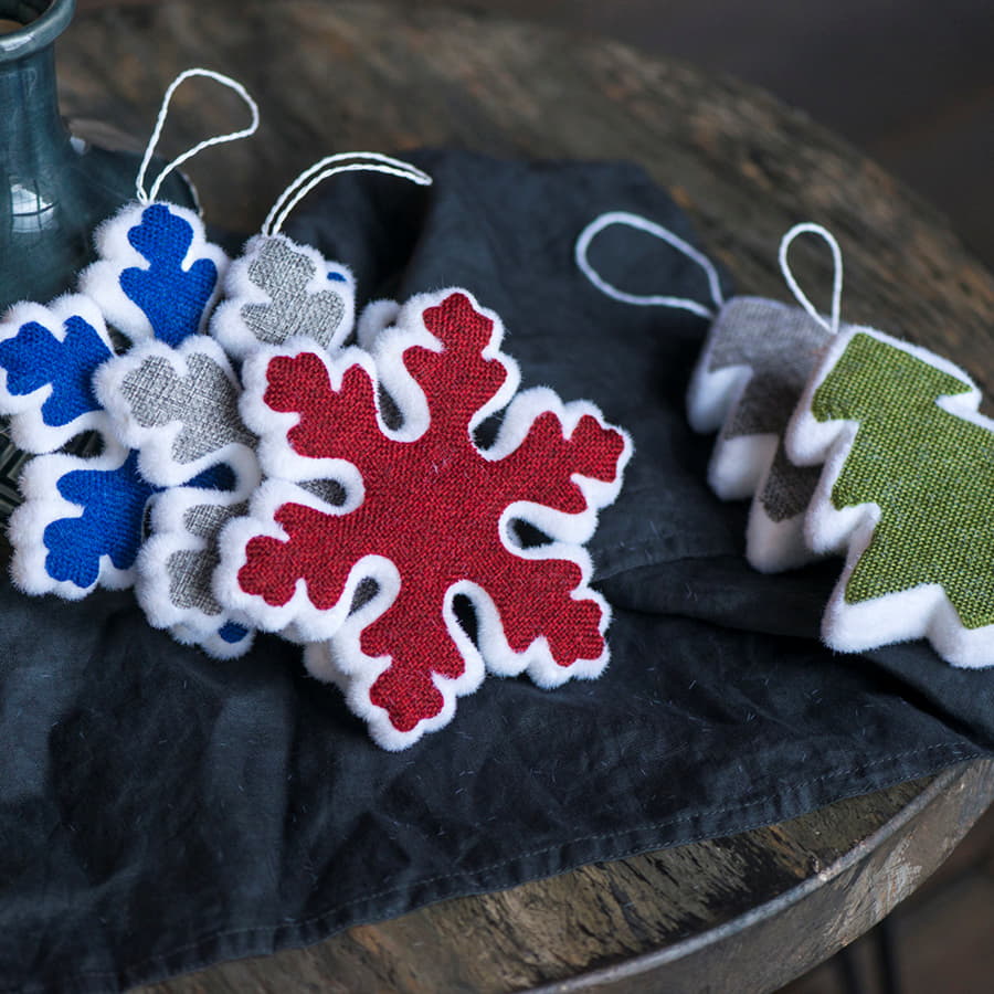 Украшение новогоднее СНЕЖИНКА, красный-1