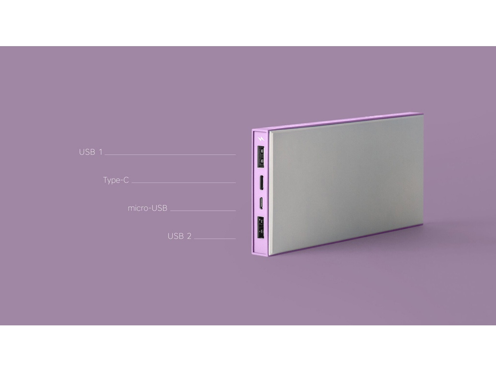 Внешний аккумулятор Rombica NEO ARIA Orchid, 10000мАч, Soft-touch, PD, QCharge, Type-C, сиреневый-5