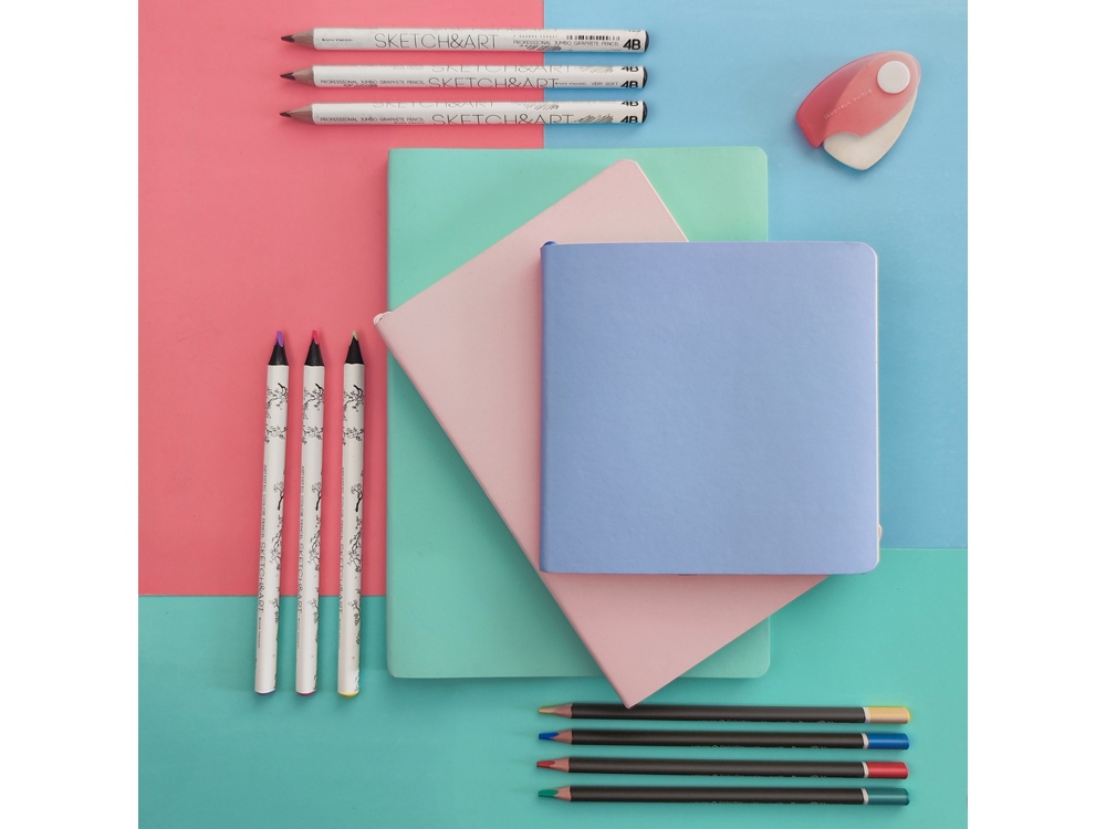 Скетчбук Sketch & Art в мягком переплете 140х210 мм, 100 л. бежевой бумаги 100 гр., мятный-5