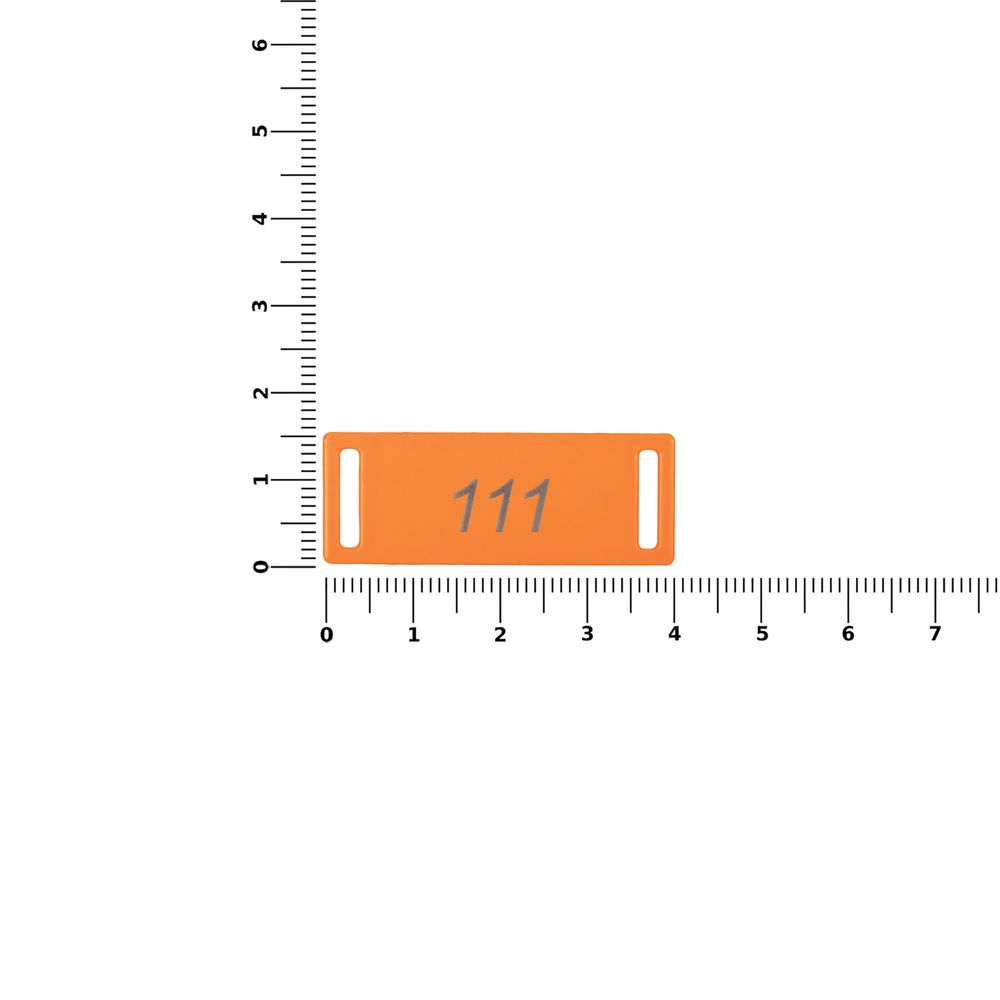 Шильдик металлический Kova, оранжевый неон-1