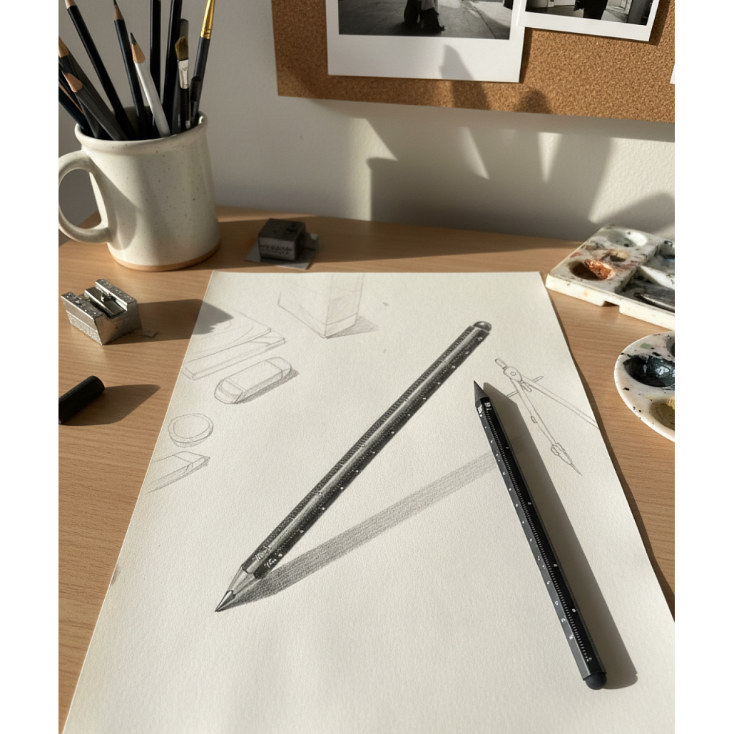 Вечный карандаш Timeless со стилусом, Черный-2