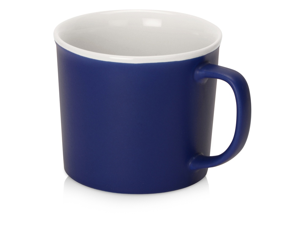 Матовая кружка Nancy 360 мл цветная снаружи, белая внутри, синий-0