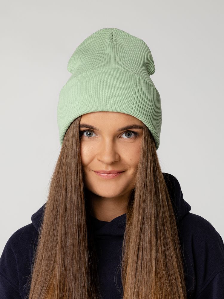 Шапка Real Rib, зеленая (мятная)-3
