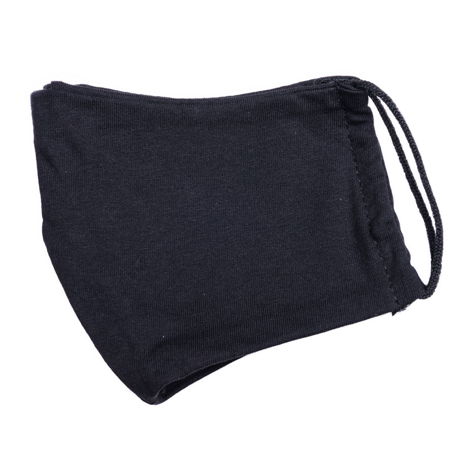 Маска х/б защитная, не медицинская, многоразовая двухслойная, черная , черный-0