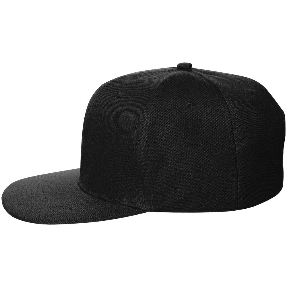 Бейсболка Snapback с прямым козырьком, черная-2