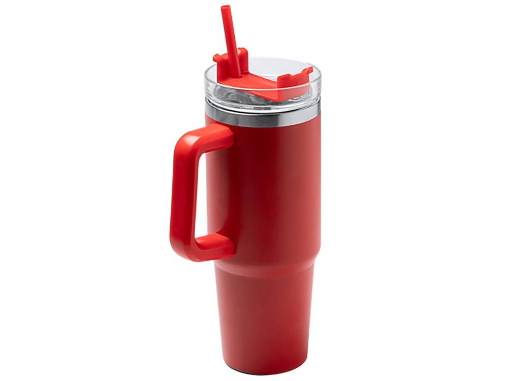 Термокружка Крэнстон с двойными стенками из переработанной нержавеющей стали, красный-6