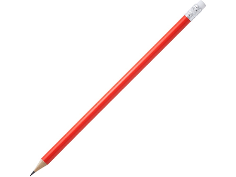 Карандаш деревянный COUVET с ластиком, красный-0