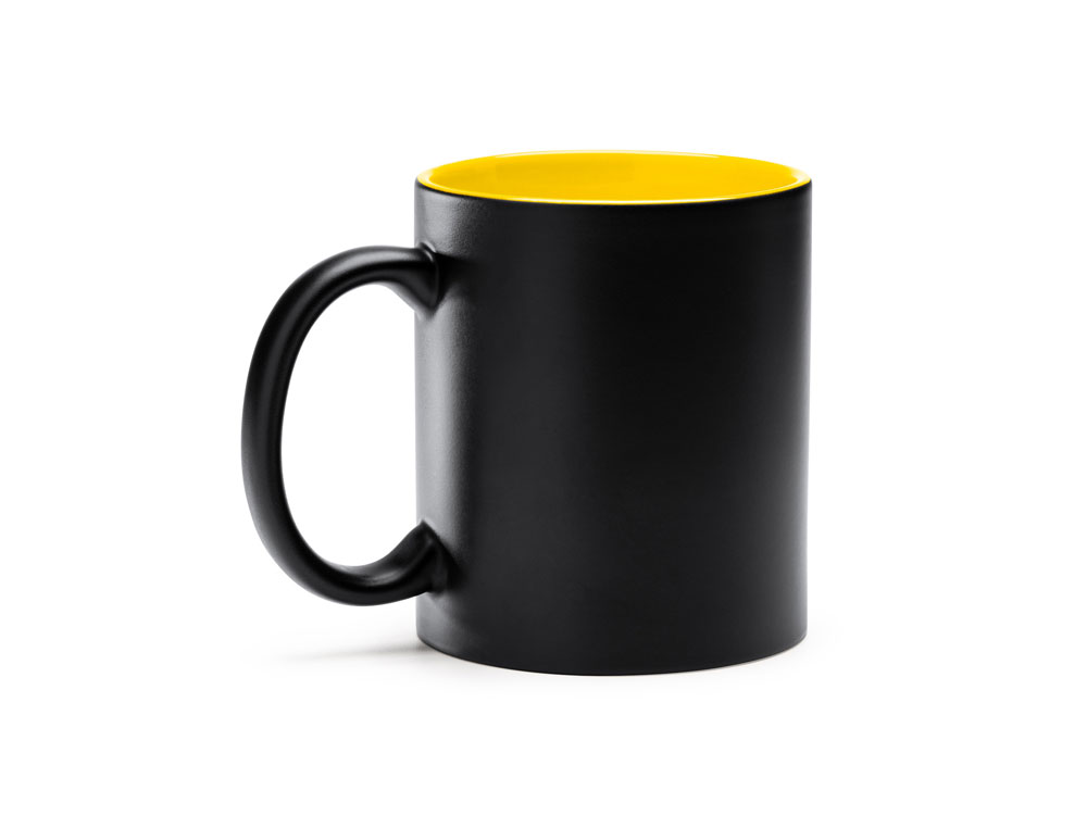 Кружка керамическая MACHA, 350 мл, черный/желтый-0