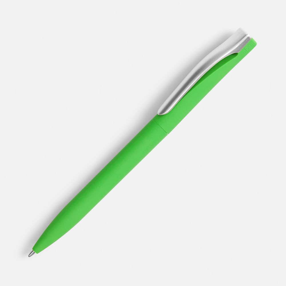 Ручка шариковая Pin Soft Touch, зеленая-0