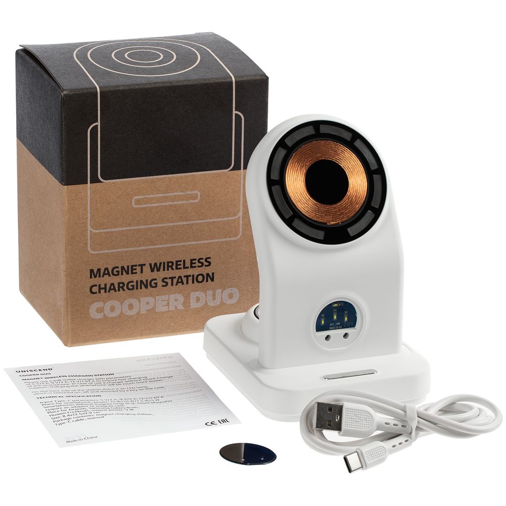 Зарядная станция с подсветкой Cooper Duo, белая-8