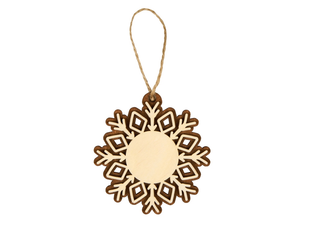Подвеска Снежинка, натуральный/коричневый-1