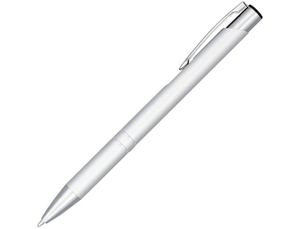 Кнопочная шариковая ручка Moneta из анодированного алюминия, синие чернила, серебристый-1