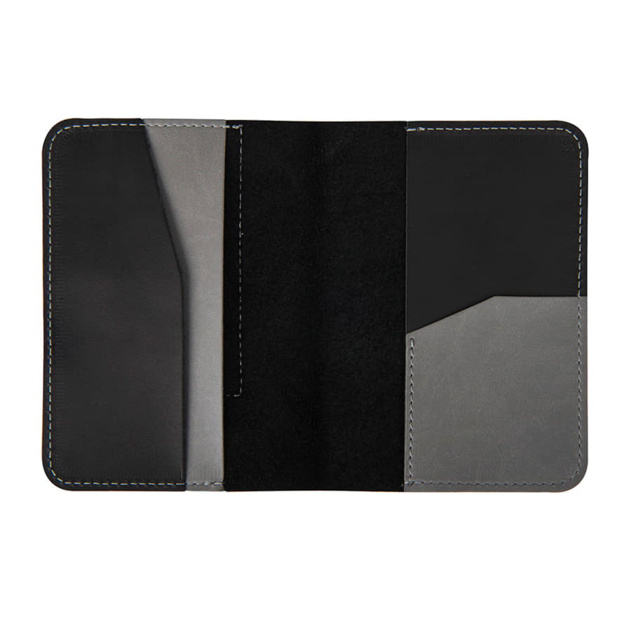 Обложка для паспорта "Самолеты", черный, серый-1