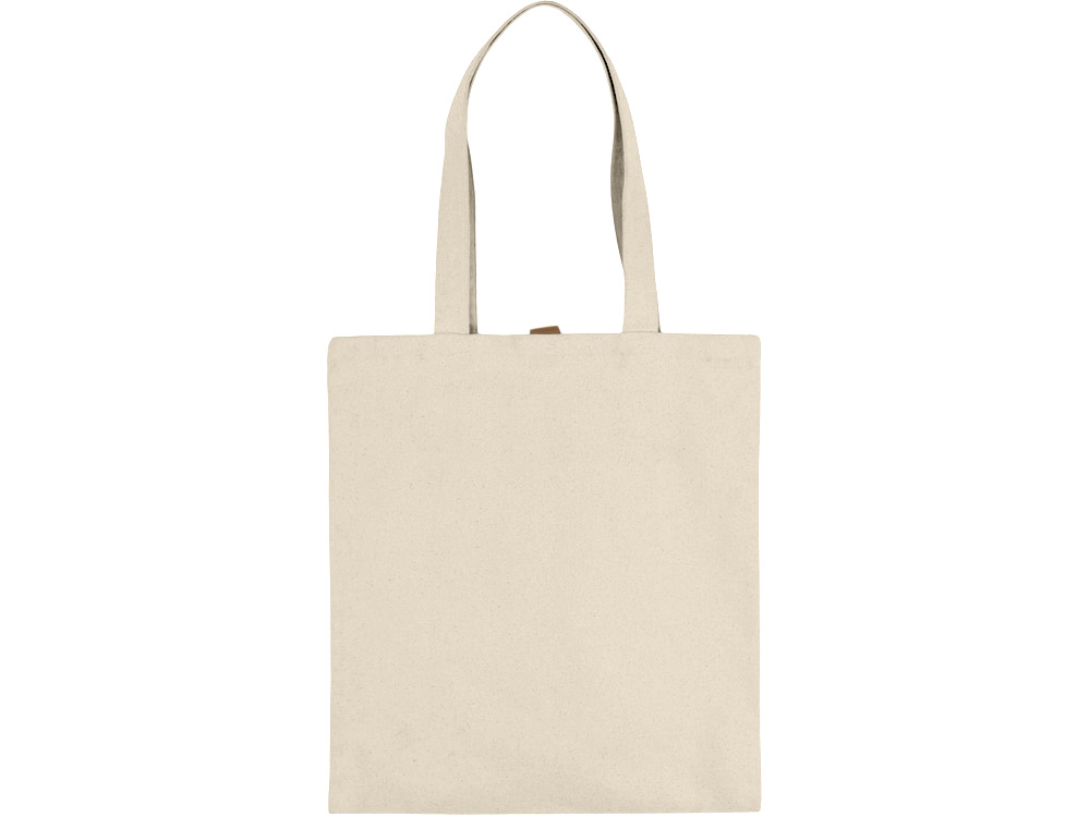 Сумка Clip из хлопка 340 г/м2 с застежкой из экокожи, натуральный-5