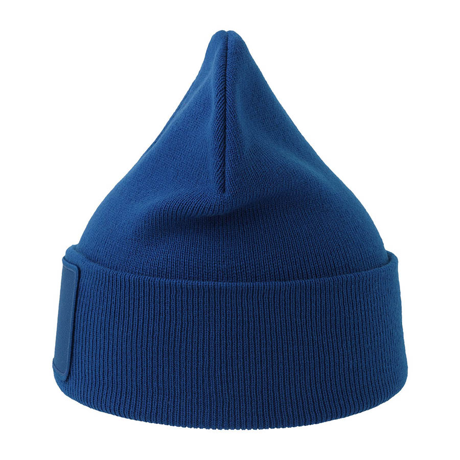 Шапка вязаная  двойная Wind-S с патчем, ярко-синий-6