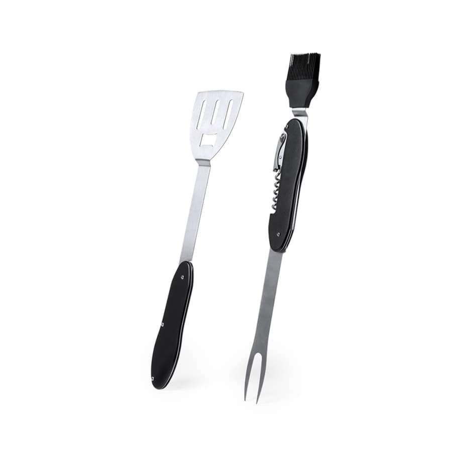 Мультиинструмент для барбекю, пластик, сталь, силикон, 8,8 x 27 x 2,2 cm, черный, черный-1